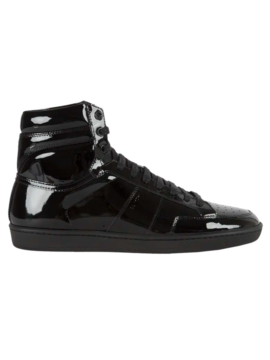 Saint Laurent SAINT LAURENT SL/10H HIGH-TOP SNEAKER IN BLACK PATENT LEATHER.
