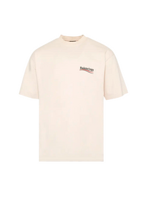 Balenciaga T-SHIRT EMBRO POL CAMPGN VNTGE JERSEY LIGHT BEIGE/BLACK