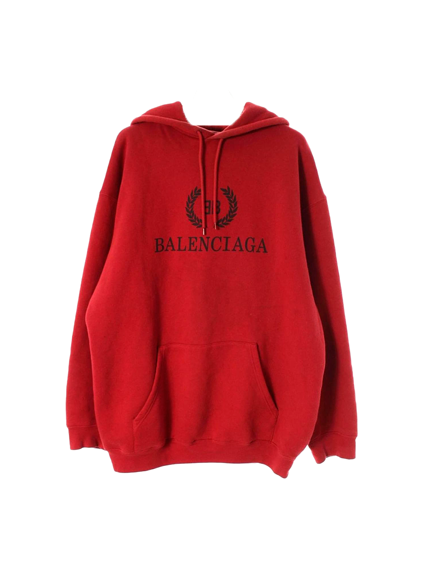 Balenciaga BALENCIAGA WHEAT PRINT HOODIE SWEATSHIRT RED