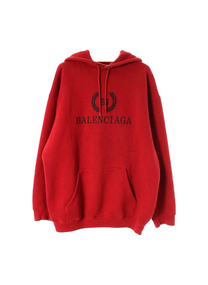 Balenciaga BALENCIAGA WHEAT PRINT HOODIE SWEATSHIRT RED