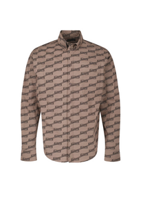 Balenciaga SHIRT BB MONOGRAM COTTON POPLIN BEIGE/ BROWN