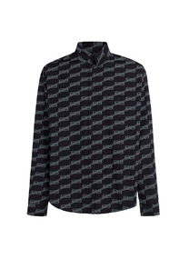 Balenciaga SHIRT BB MONOGRAM COTTON POPLIN BLACK - GRAPHITE