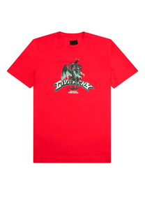 Givenchy GIVENCHY DRAGON FLAMES DESIGN SLIM FIT T-SHIRT RED HOMBRE