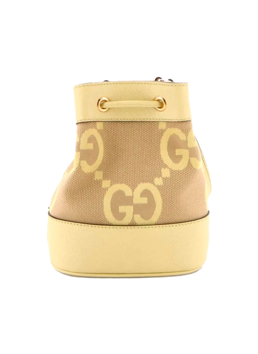 Gucci GUCCI OPHIDIA BUCKET SHOULDER BAG JUMBO GG CANVAS BANANA CROSSBODY