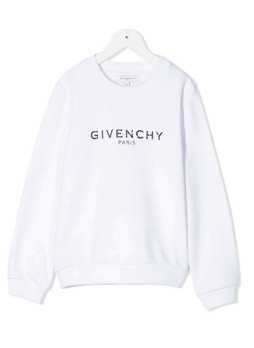 Givenchy GIVENCHY LOGO EMBOSSED SILVER WHITE CREW NECK