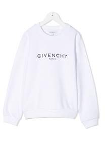 Givenchy GIVENCHY LOGO EMBOSSED SILVER WHITE CREW NECK