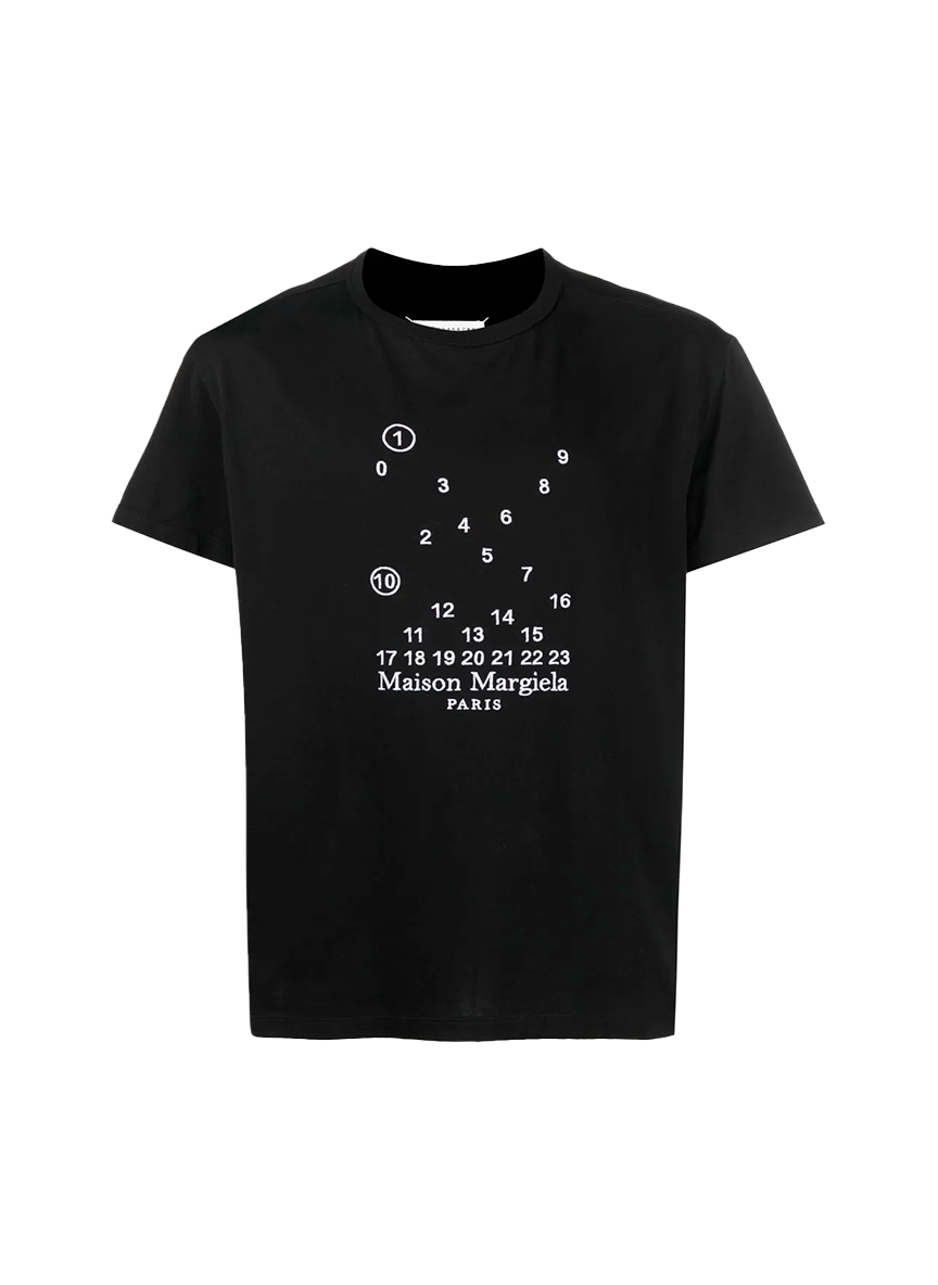 Maison Margiela MAISON MARGIELA NUMERIC LOGO PRINT T-SHIRT | BLACK