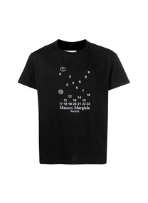 Maison Margiela MAISON MARGIELA NUMERIC LOGO PRINT T-SHIRT | BLACK