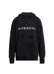 Givenchy GIVENCHY DESTROYED LOGO HOODIE BLACK CAPOTA