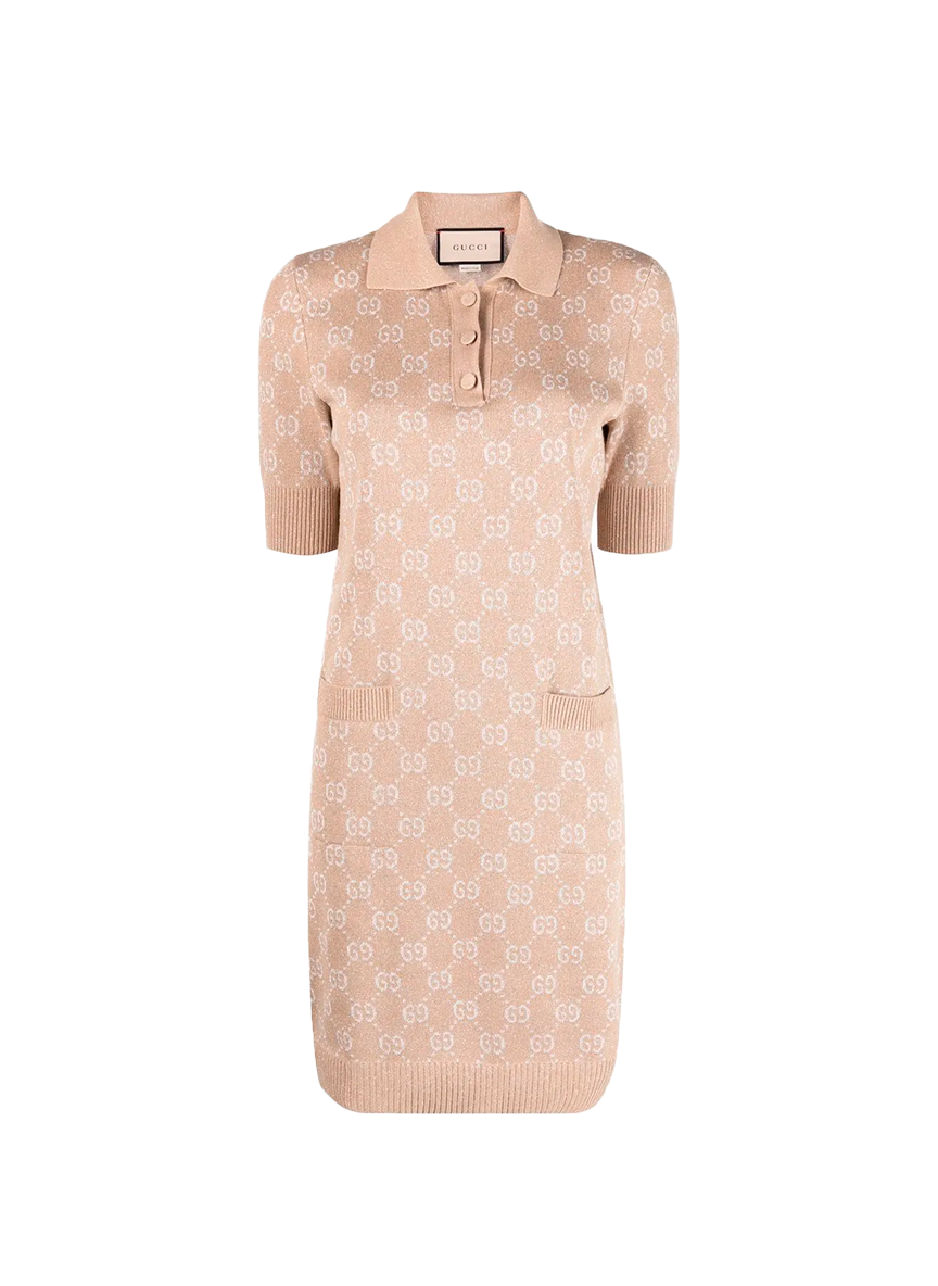 Gucci GG JACQUARD KNIT POLO DRESS