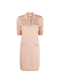 Gucci GG JACQUARD KNIT POLO DRESS