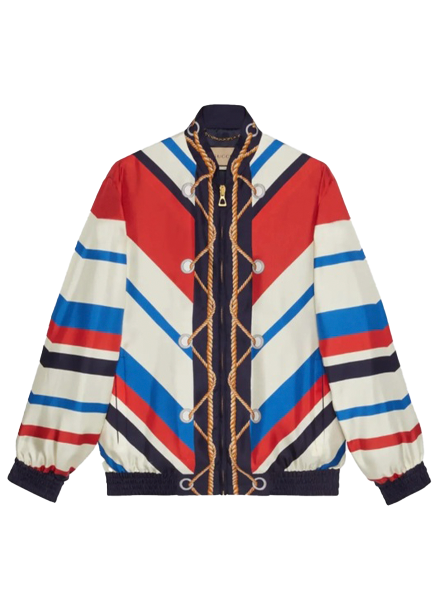 Gucci GUCCI SPW BLOUSON ROPES AND DIAGONAL ON TW PRT D.BLUE/MULTICOLOR/MC