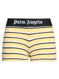 Palm Angels STRIPES KNIT LOGO SHORTS YELLOW BLACK PALM ANGELS