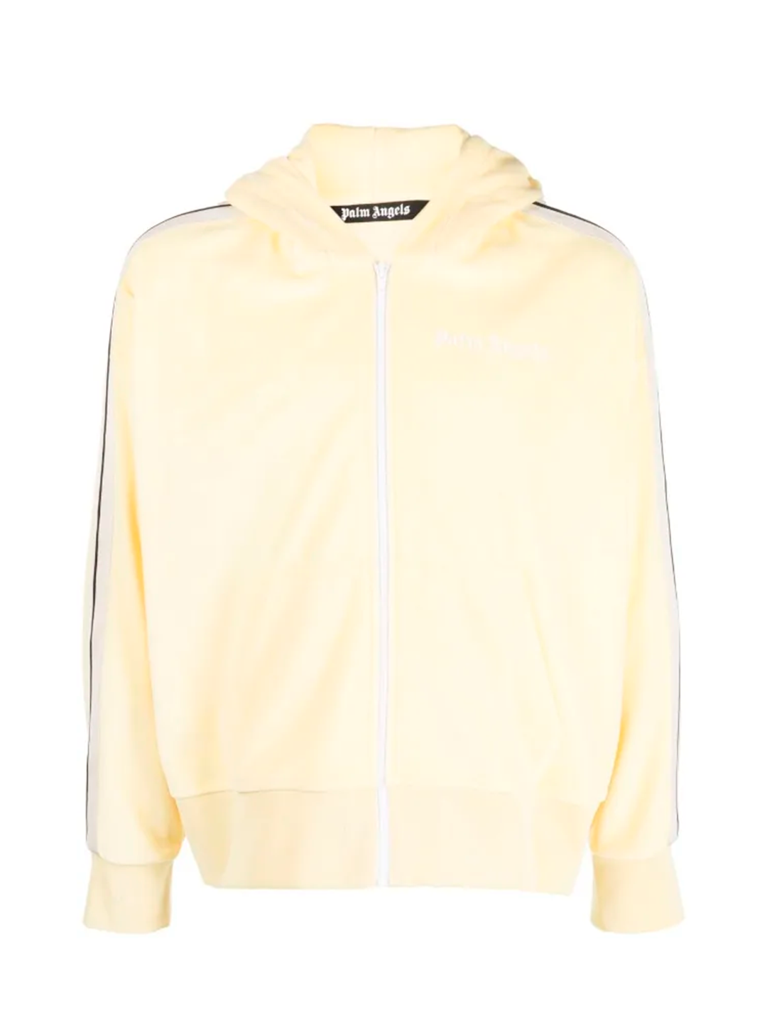 Palm Angels CHENILLE ZIP HOODY TRACK J YELLOW OFF WITH PALM ANGELS