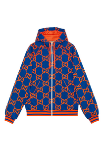 Gucci GUCCI GG KNIT ZIP-UP JACKET 'BLUE/ORANGE'