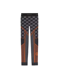 Gucci GUCCI LEGGINS POLYAMIDE JERSEY JACQ BLACK/ORANGE