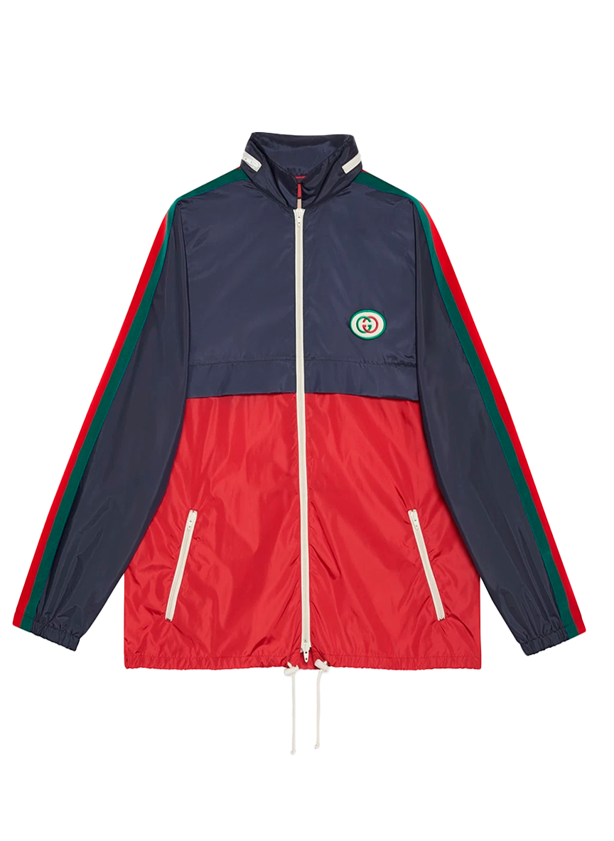 Gucci GUCCI SPW BLOUSON RECYCLED NYLON RIPSTOP W/EMB CASPIAN/MIX