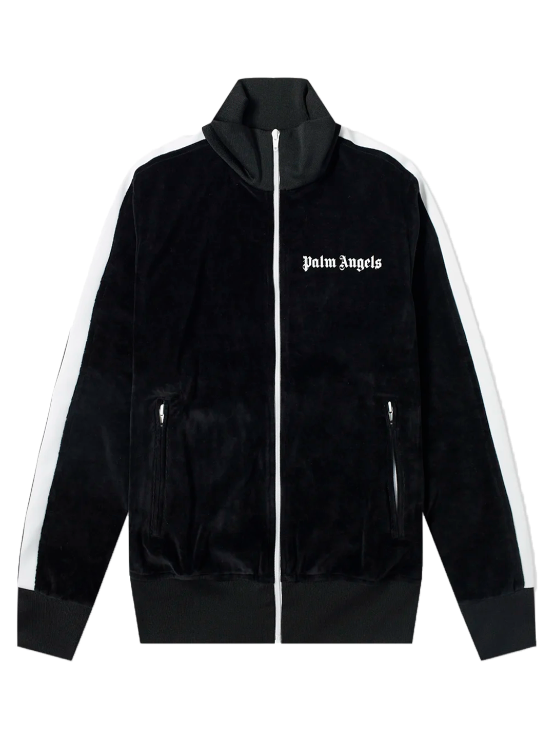 Palm Angels LUREX TRACK JACKET BLACK WHITE PALM ANGELS