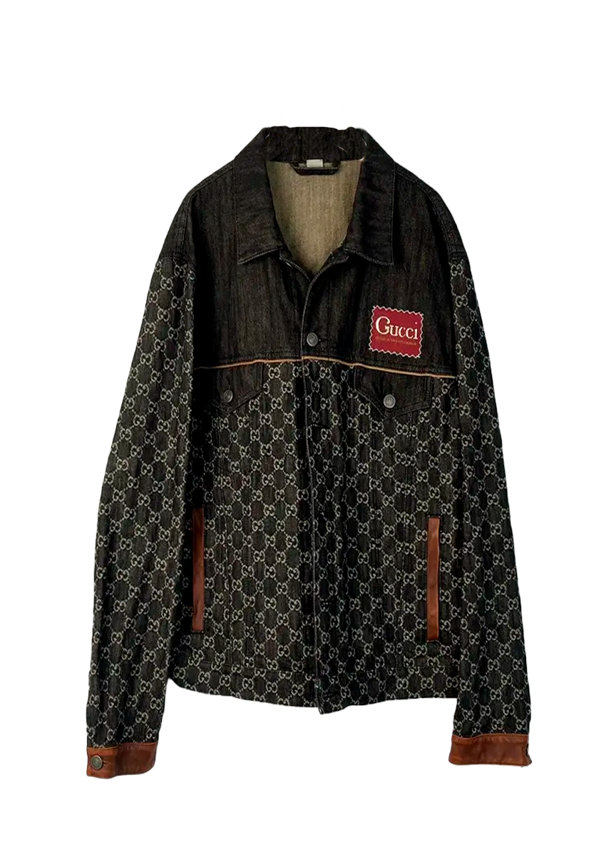 Gucci GUCCI JACKET ECO WASHED ORG GG JACQ DENIM BLACK/IVORY/MIX