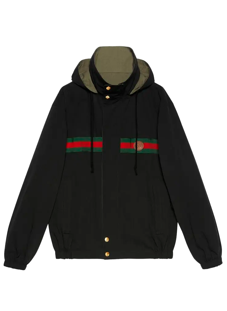 Gucci GUCCI SPW BLOUSON COTTON NYLON RIPSTOP W/LEATH BLACK/MIX