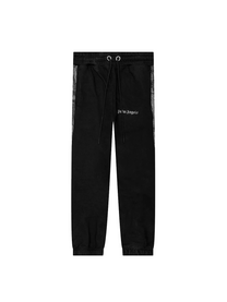 Palm Angels PXP SHINY SWEATPANTS BLACK SILVER PALM ANGELS