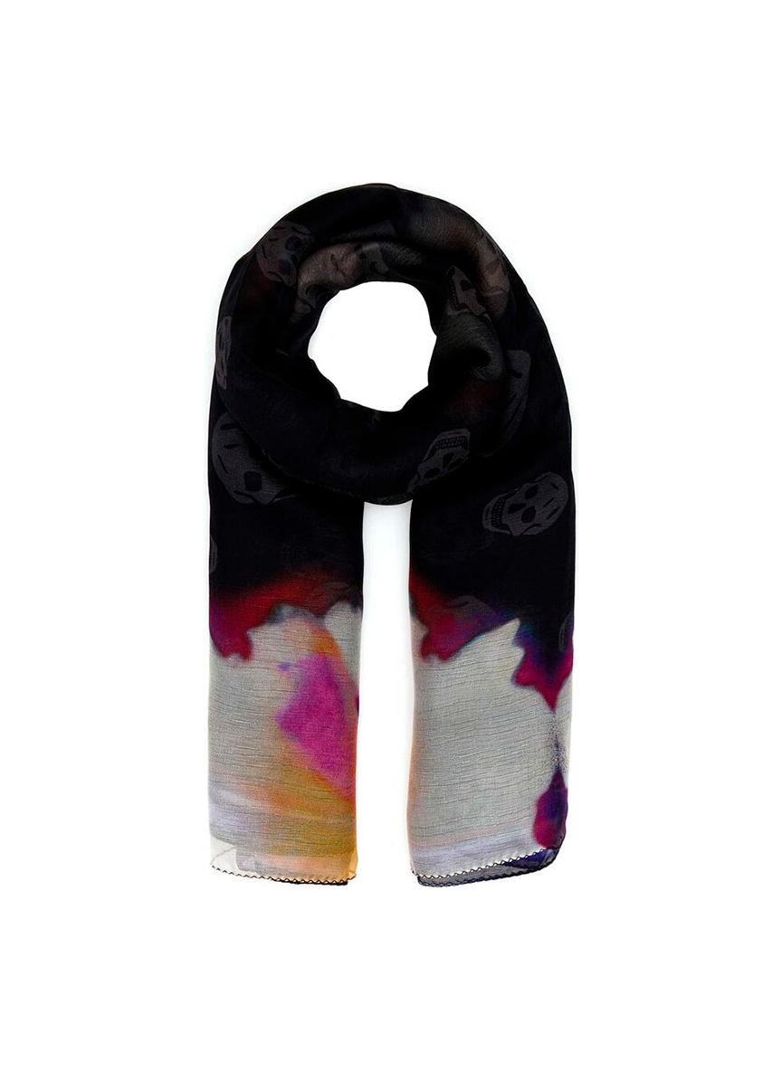 Alexander McQueen ALEXANDER MCQUEEN SOLARISED GARNET GRAPHIC PRINTED SCARF
