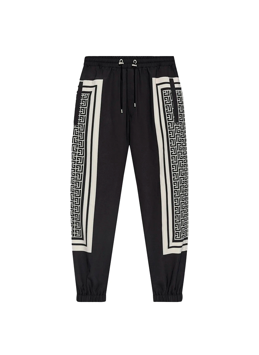 Balmain BUY BALMAIN MONOGRAM SCARF TRACK PANTS 'BLACK