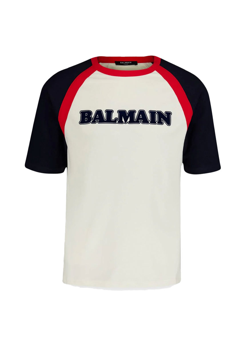 Balmain BALMAIN RETRO LOGO-PRINT COTTON T-SHIRT