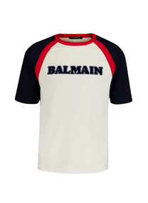 Balmain BALMAIN RETRO LOGO-PRINT COTTON T-SHIRT