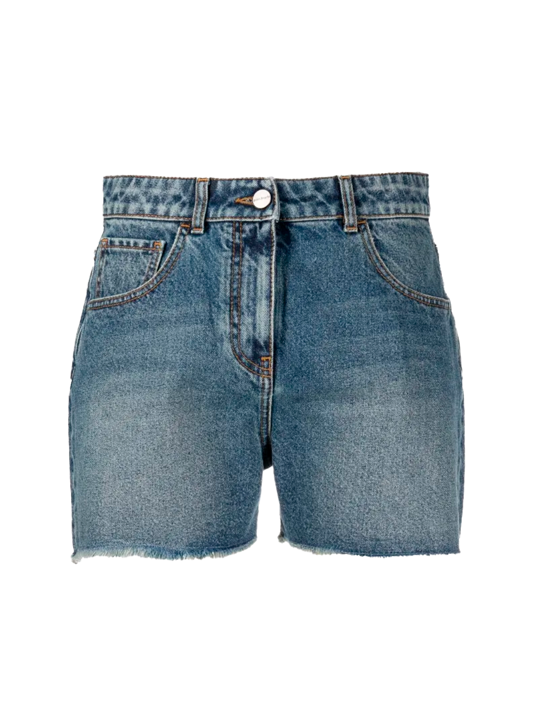 Palm Angels STAR DENIM SHORTS BLUE BROWN PALM ANGELS