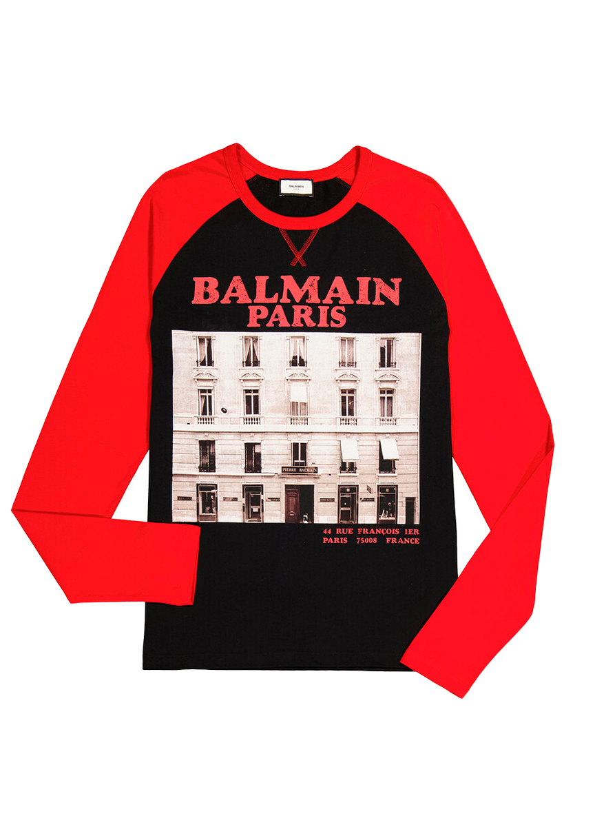 Balmain BALMAIN GRAPHIC LONG-SLEEVE T-SHIRT