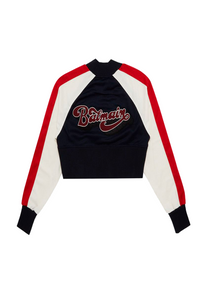 Balmain BUY BALMAIN RAGLAN 70S SHORT SWEATER 'BLEU MARINE FONCÉ