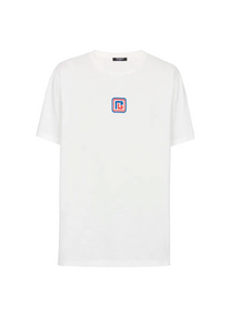 Balmain BALMAIN MEN'S PB LOGO T-SHIRT IN WHITE