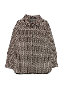 Balmain BALMAIN WOMEN'S GRAY GEOMETRIC-PRINT SHIRT