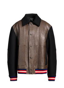 Balmain BALMAIN LOGO-APPLIQUÉ PANELLED TEDDY BOMBER JACKET