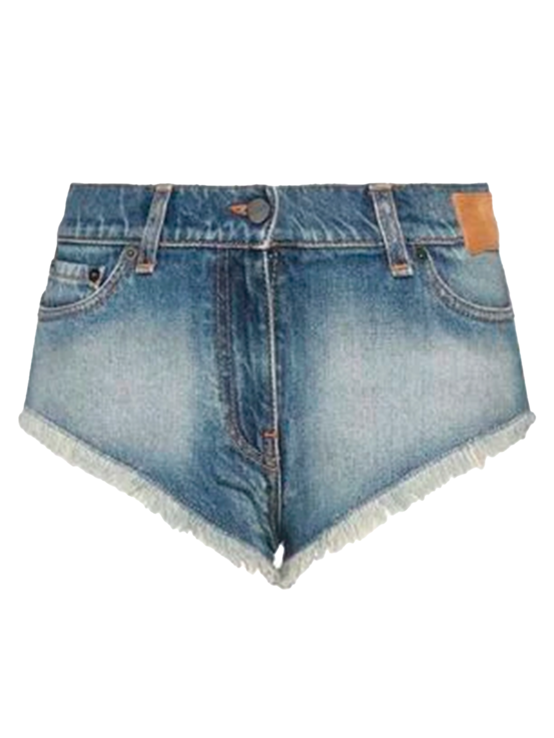 Palm Angels DENIM HOT SHORTS BLUE BROWN PALM ANGELS