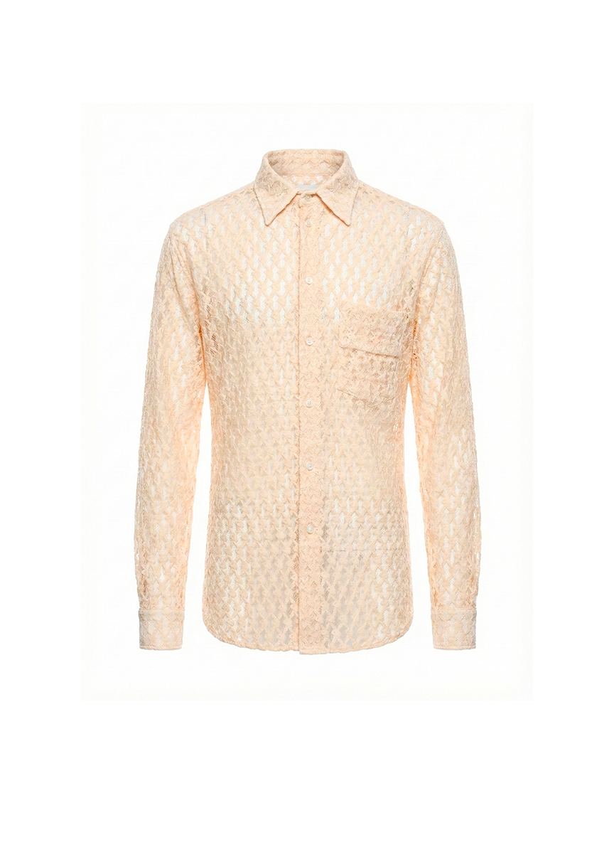 Amiri AMIRI X PLAYBOY LACE SHIRT BEIGE