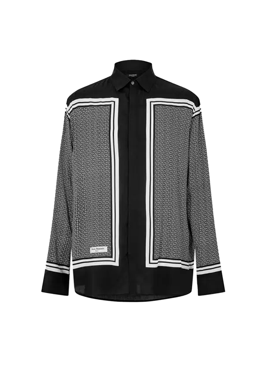 Balmain MONOGRAM-PRINT LONG-SLEEVED SHIRT BALMAIN