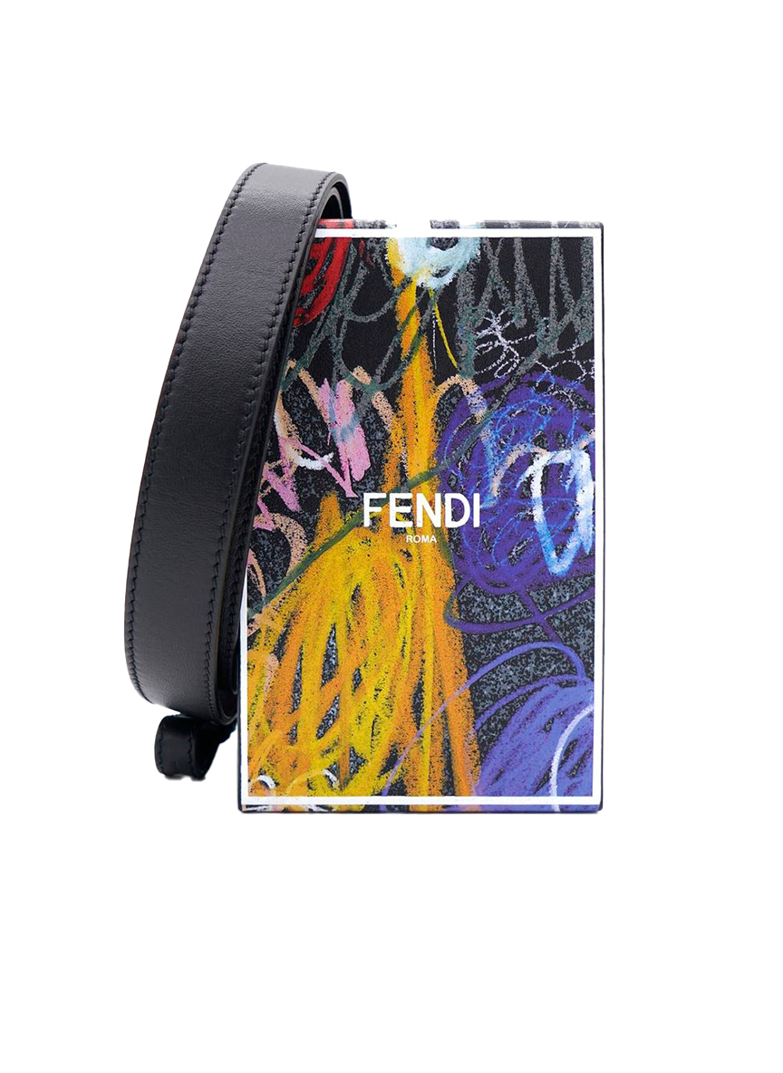 Fendi FENDI LEATHER BAG WITH MULTICOLOUR PRINT
