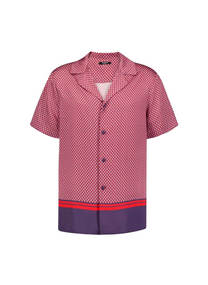 Balmain BALMAIN MONOGRAM-PRINT SHORT-SLEEVE SHIRT | RED