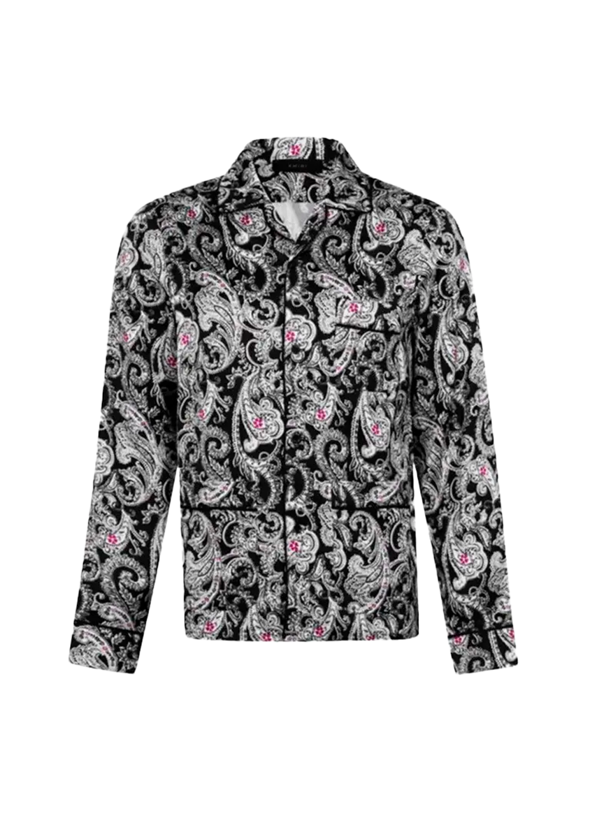 Amiri AMIRI PAISLEY SHIRTPATRON BLANCO CON FLORES LILA