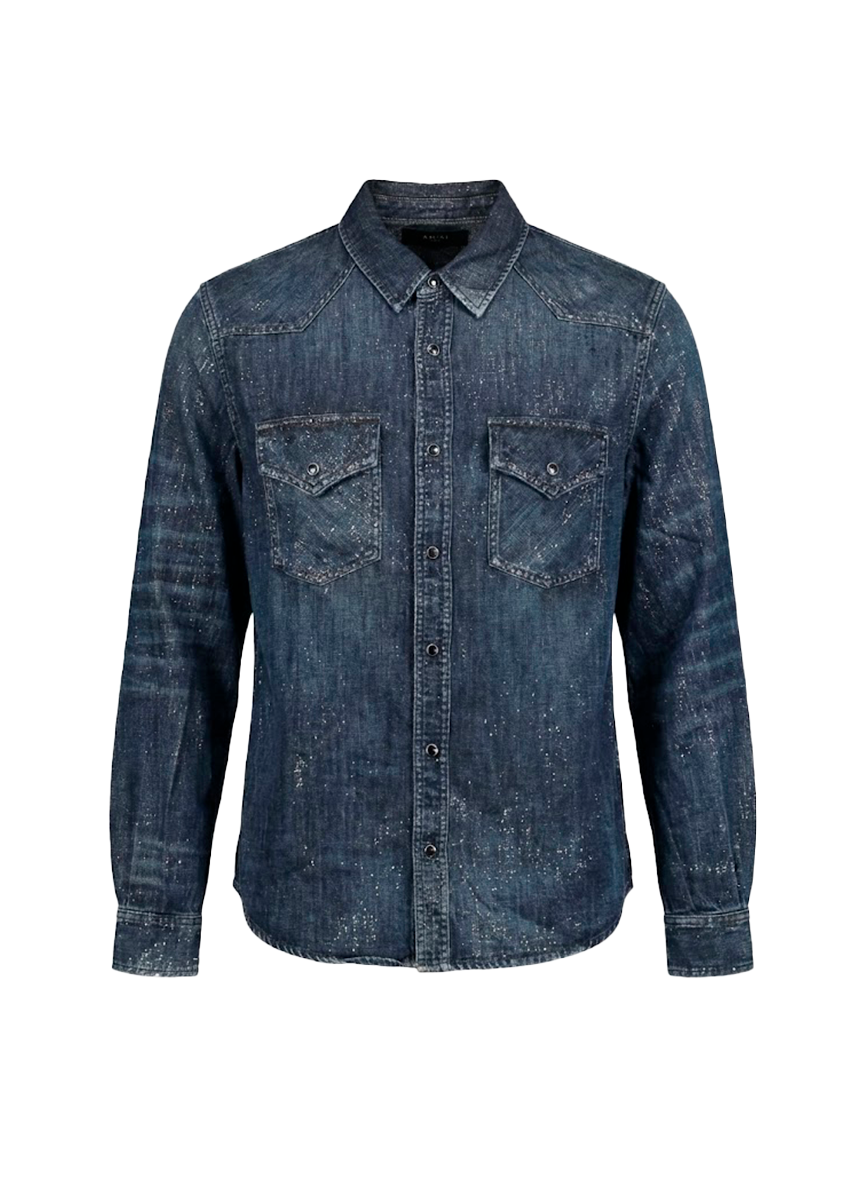 Amiri CAMISETA DE JEAN CON BRILLO AMIRI