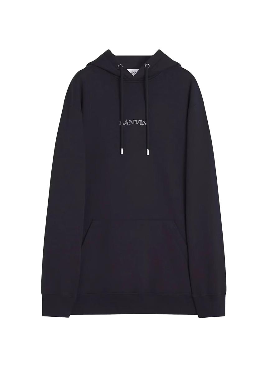 Lanvin LANVIN LOGO-EMBROIDERED COTTON HOODIE