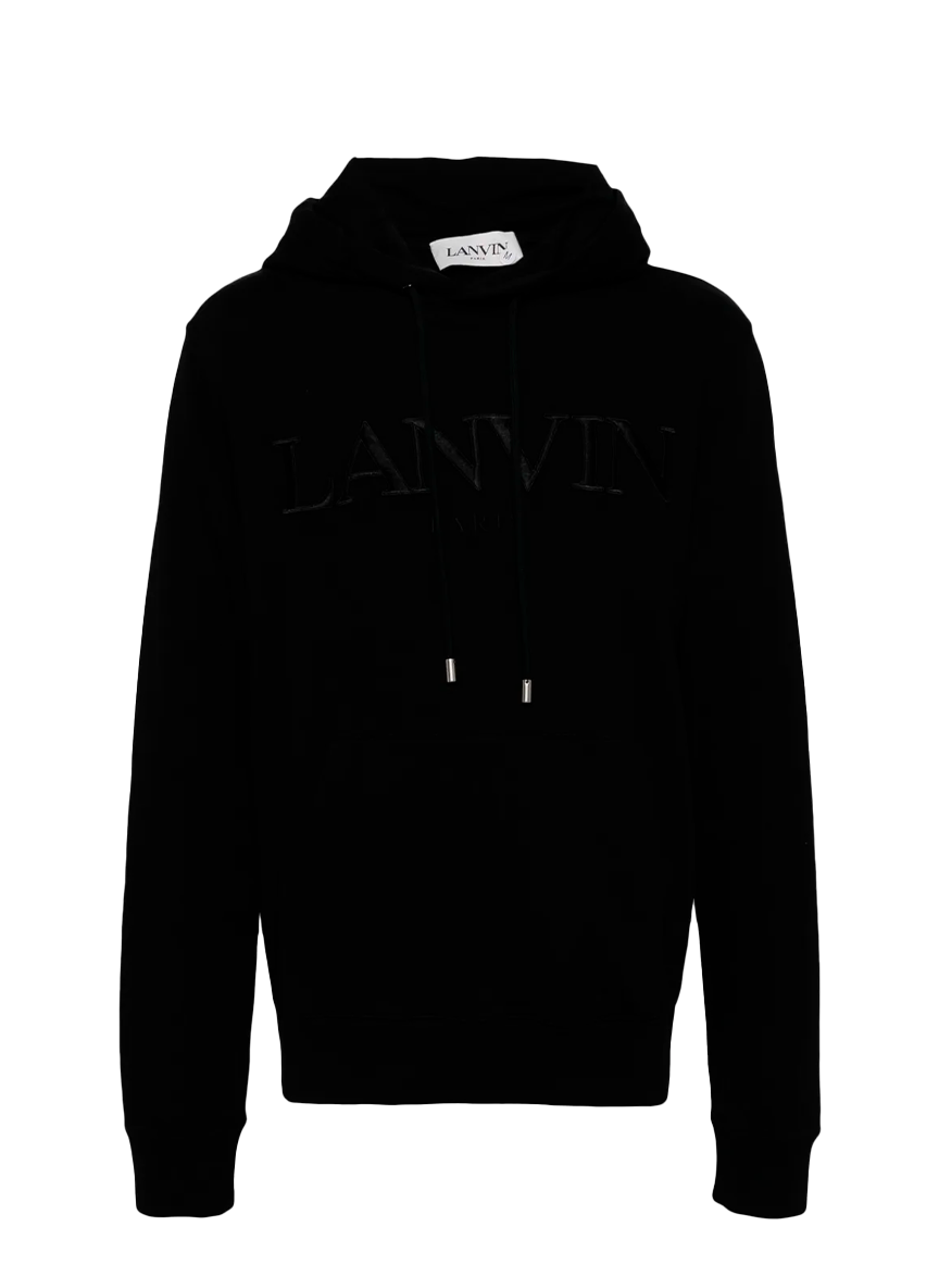 Lanvin LANVIN BLACK HOODIE WHIT LOGO