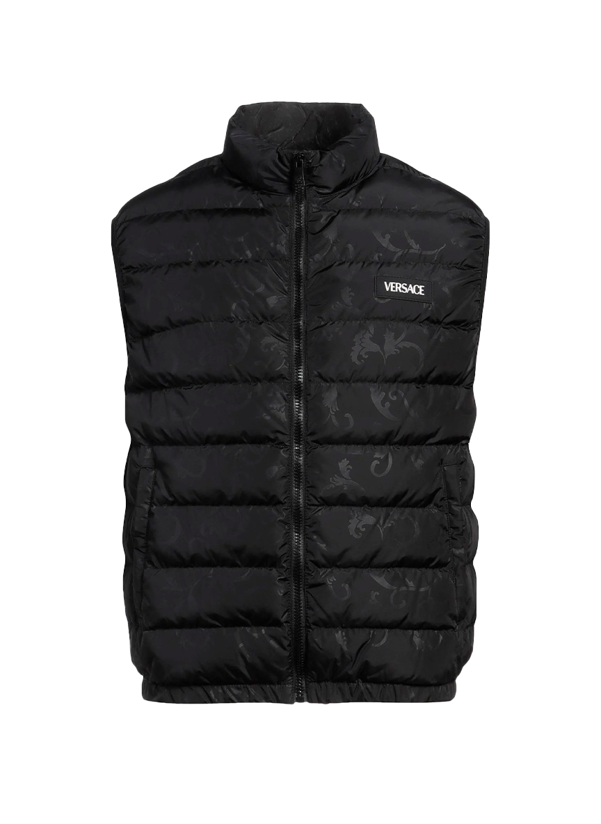 Versace CHALECO PLUMIFERO VERSACE LOGO NEGRO