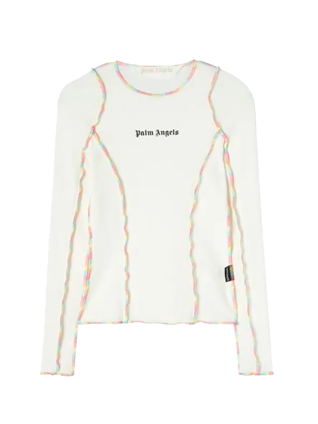 Palm Angels RAINBOW STITCHING FIT TEE WHITE BLACK PALM ANGELS