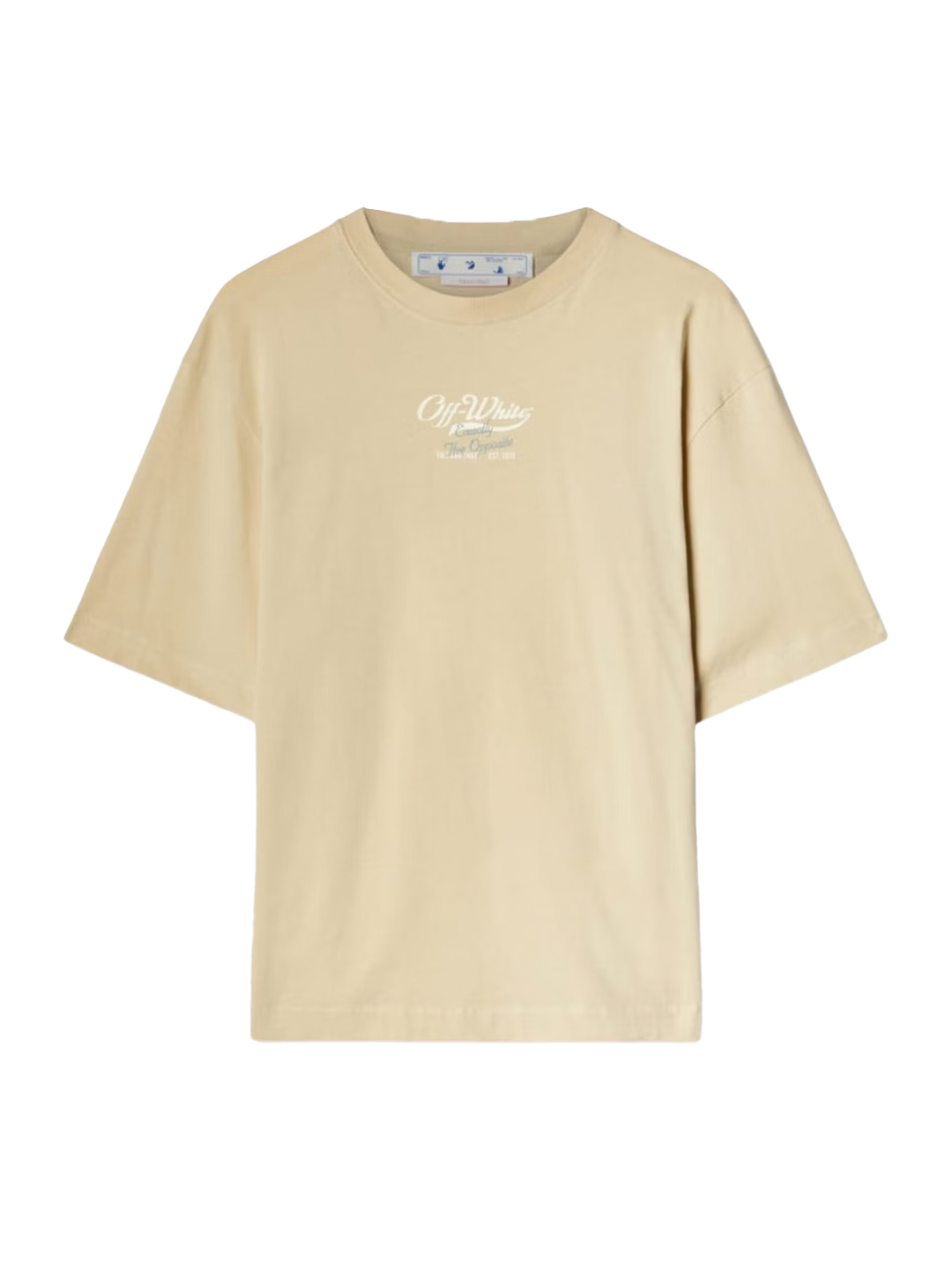 Off-White OFF-WHITE SCRIPT LOGO OPP OVER SKATE S/S TEE BEIGE HOMBRE