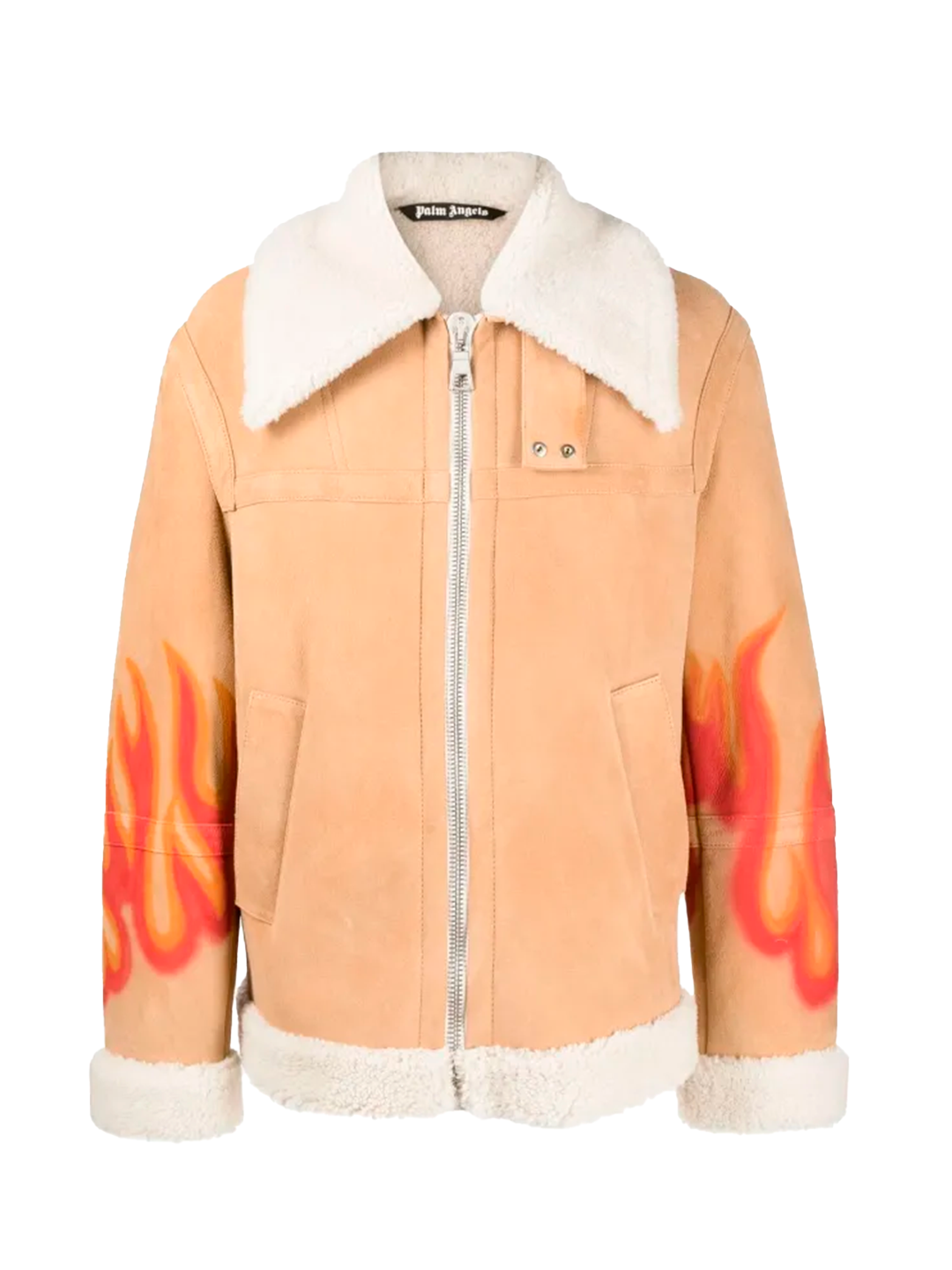 Palm Angels BURNING SHERLING JACKET SAND RED PALM ANGELS