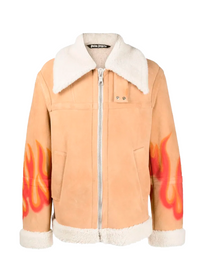 Palm Angels BURNING SHERLING JACKET SAND RED PALM ANGELS