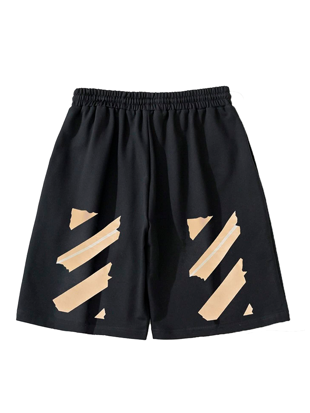 Off-White BUY OFF-WHITE TAPE SWEATSHORTS 'BLACK/BEIGE'